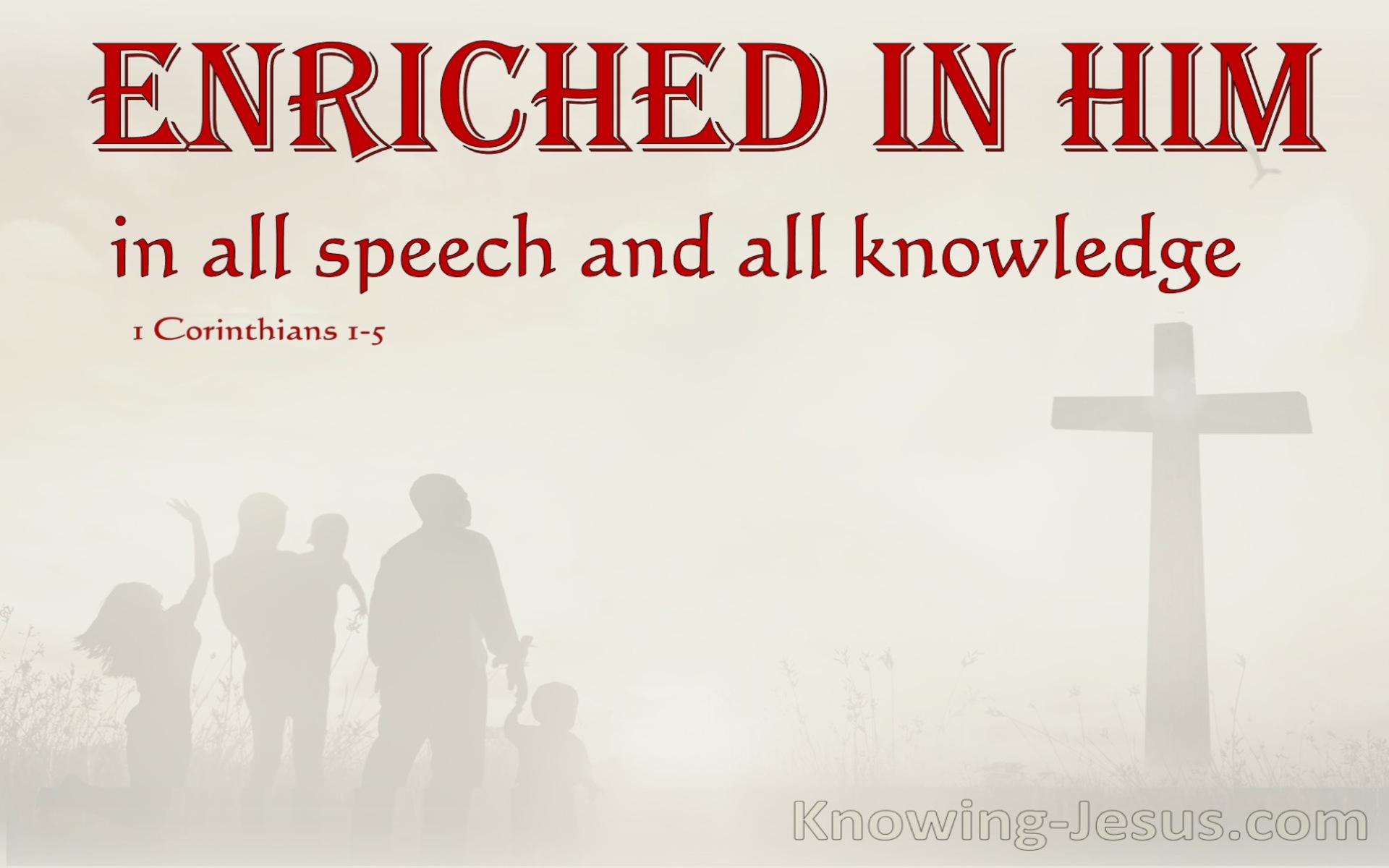 1 Corinthians 1:5 Enriched In Him (red)